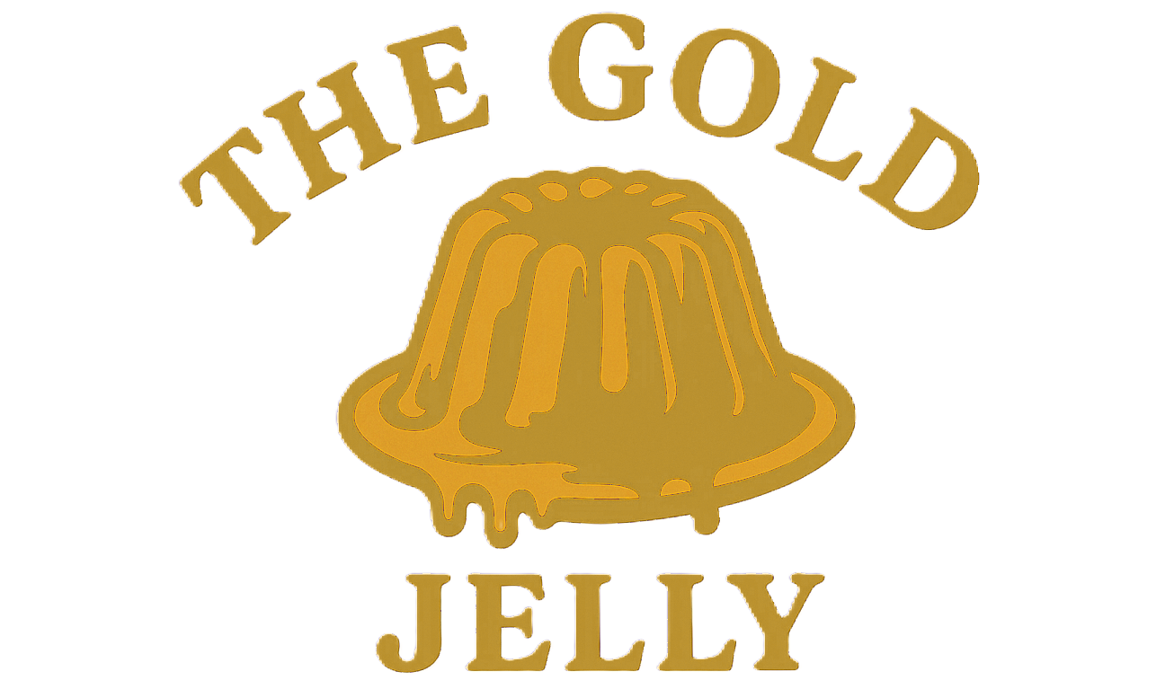 goldjelly logo gold on purple