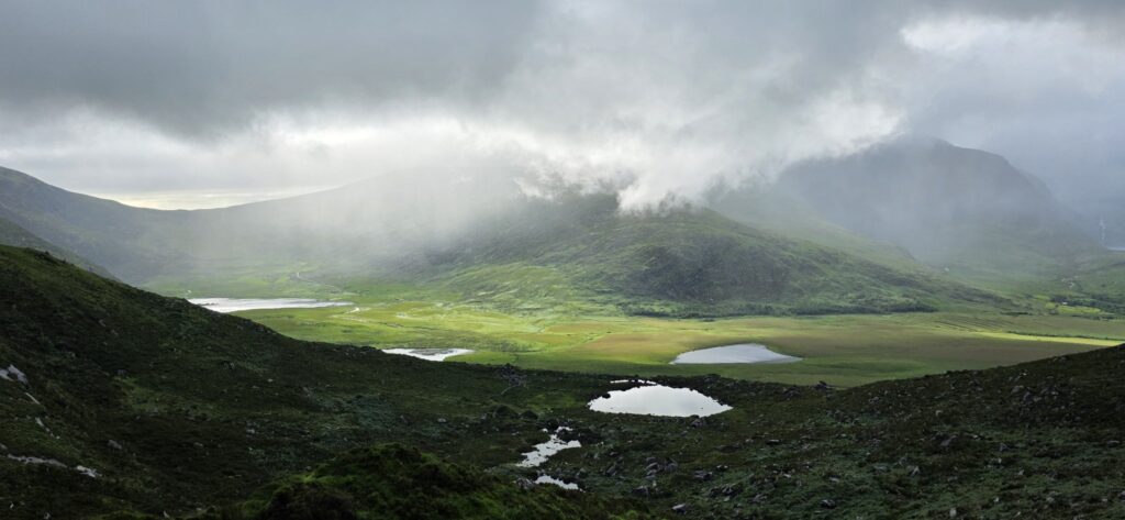 Lakes under low cloud, Ireland, 2025