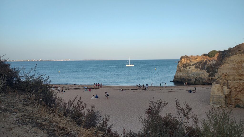 Wide beach under the cliffs, Portugal, 2024